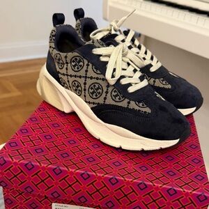 Tory Burch Navy and Cream Sneakers